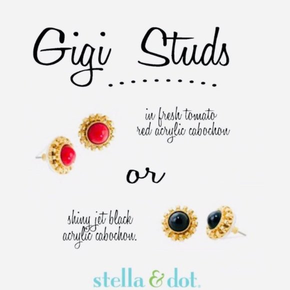 :: Stella & Dot Coral Red Gigi Studs - Picture 3 of 8